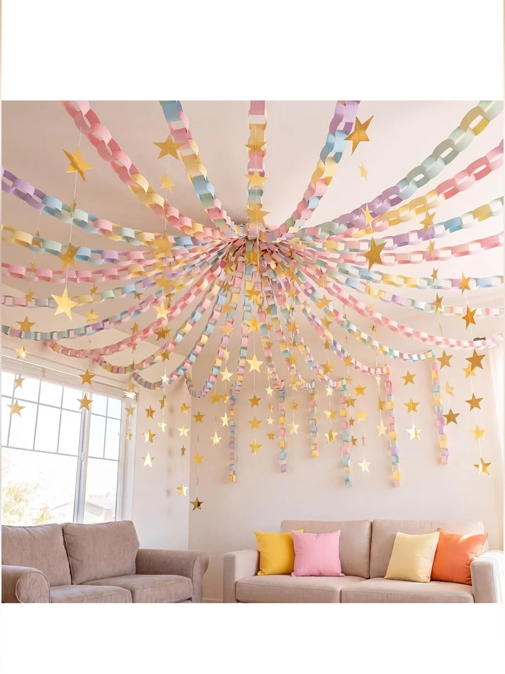 500+ Sheets Paper Chain Strips Garland Craft Banner Birthday Celebration Decor